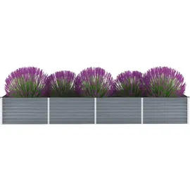 vidaXL Garten-Hochbeet verzinkter Stahl rechteckig 320 x 80 x 45 cm Grau  