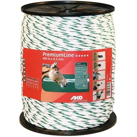 AKO Kerbl Premium-Seil, 6,5mm, 400m 6x0,20Niro+3x0,25Cu, weiß-grün