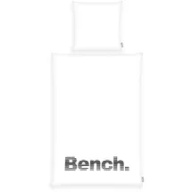 Herding Bench Wendebettwäsche Schriftzug Grau 135 x 200 cm + 80 x 80 cm