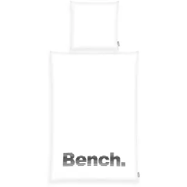 Herding Bench Wendebettwäsche Schriftzug Grau 135 x 200 cm + 80 x 80 cm
