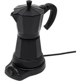 300ml Elektrische Kaffeemaschine Alu Espressokocher 6 Tassen Mokka Kanne Schwarz Mokka Espresso Kanne mit separatem Boden