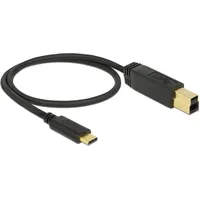 DeLock Kabel USB 3.1 Gen 2 USB Type-C Stecker, USB-B Stecker 0,5 m Schwarz