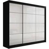 altdecor Kleiderschrank, Schwarz, Weiß, Holzwerkstoff, 250x215x61 cm Schlafzimmer, Kleiderschränke