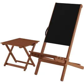 Erst-Holz Wikingerstuhl-Set Lagerfeuerstuhl Anglerstuhl Strandstuhl Partystuhl Stofffarbe schwarz V-10-365