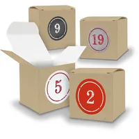 Adventskalender zum Füllen 24x Würfel BRAUN 650mm inkl Stickerbogen V05 Z03