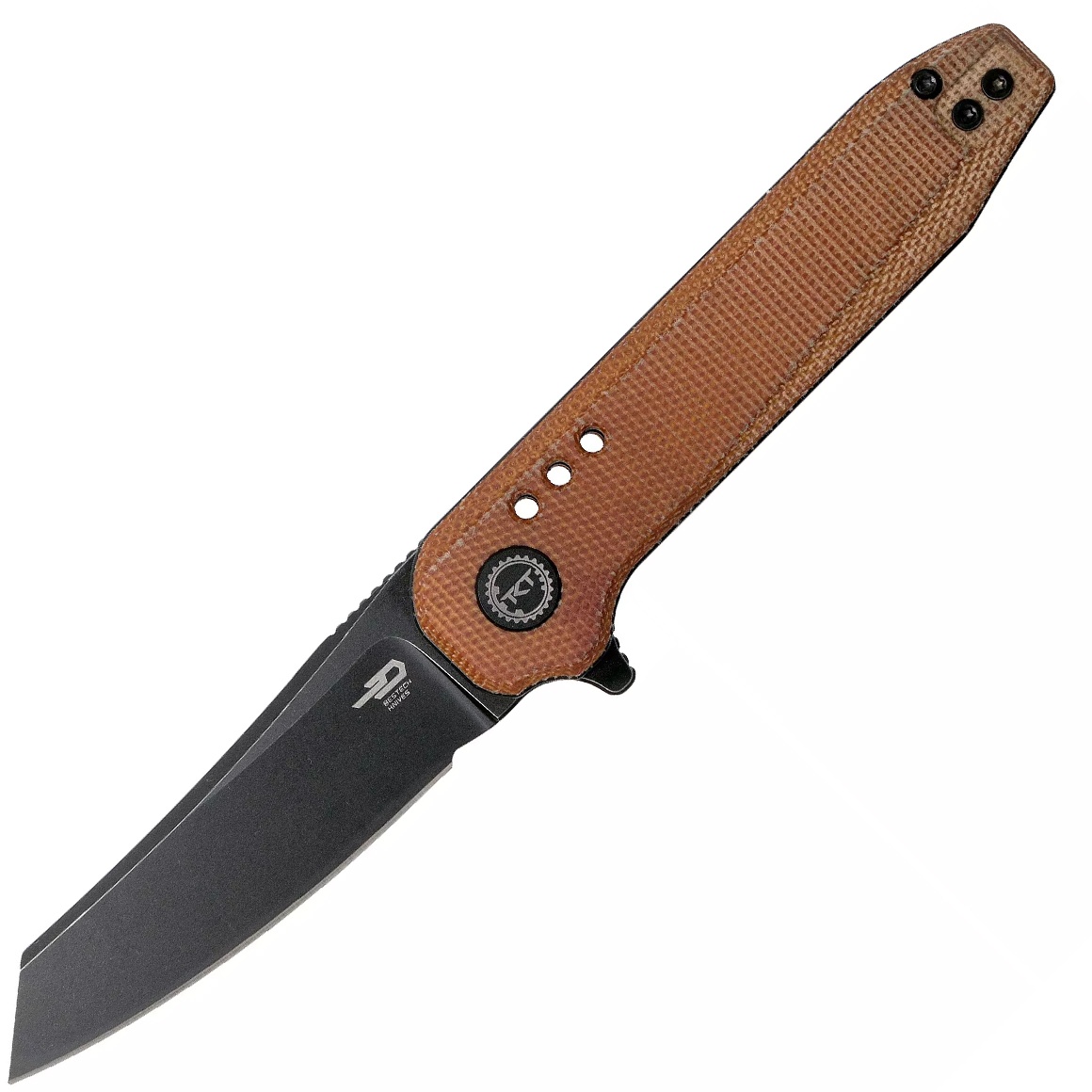 Bestech SYNTAX 14C28N, Black stonewash, Natural micarta BG40F