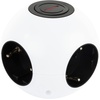 REV PowerGlobe, Steckdosenwürfel, Steckdosenleiste rund mit Schalter, 1,4m, 3500W, schwarz-weiss
