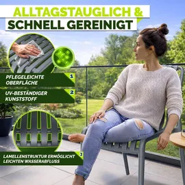 tillvex Gartenstuhl 6er Set 120 x 120 x 108 cm Silber