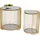 Kare DESIGN Beistelltisch Wire Double 87673 2er Set Glas Gold Messing