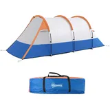 Outsunny Campingzelt, Tunnelzelt für 3 Personen, mit Lichthaken, Vorzelt, 2 Räumen, Winddicht Familienzelt mit Tragetasche, 2000mm Wasserabweisend Pop Up Zelt für Camping, Garten, Orange   Aosom