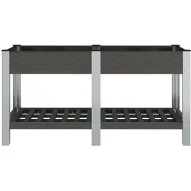furnicato Garten-Hochbeet mit Ablage 175 x 50 x 75 cm Grau