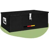 deluke DELUKE® Aluminiumbox mit Deckel Abschließbar Alubox Deichselbox Alu Anhängerbox Werkzeugkiste Transportbox Metallkiste, 90x47x33,5cm Schwarz