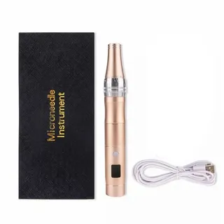 TechnoCLEAN Anti-Aging-Gerät Elektrischer Derma Pen Microneedling Pen, Gerät zur Gesichtsstraffung goldfarben