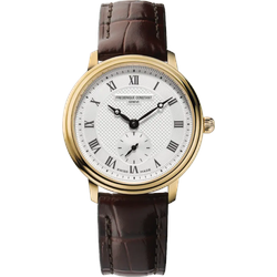 Frederique Constant Classics Slimline Ladies Small Seconds FC-235M1S5 - Guilloché,silber,braun - 28.6mm