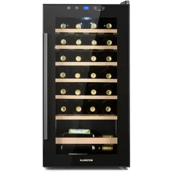 Klarstein Barossa 29 Uno Weinkühlschrank 1 Zone 88 Ltr / 28 Fl Touch-Display Schwarz