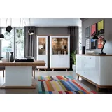 JVmoebel Esszimmer Set Sideboard Komplett 2x Vitrine Modern Holzmöbel Luxuriöses