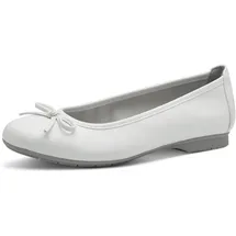 Jana Damen Ballerinas mit Schleife Vegan, Weiß (White), 41 EU
