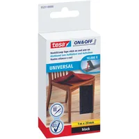Tesa Klettband ON & OFF® UNIVERSAL schwarz, 1 Rolle