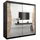 abiks möbel Schwebetürenschrank MONACO 200 x 200 x 62 cm Schwarz