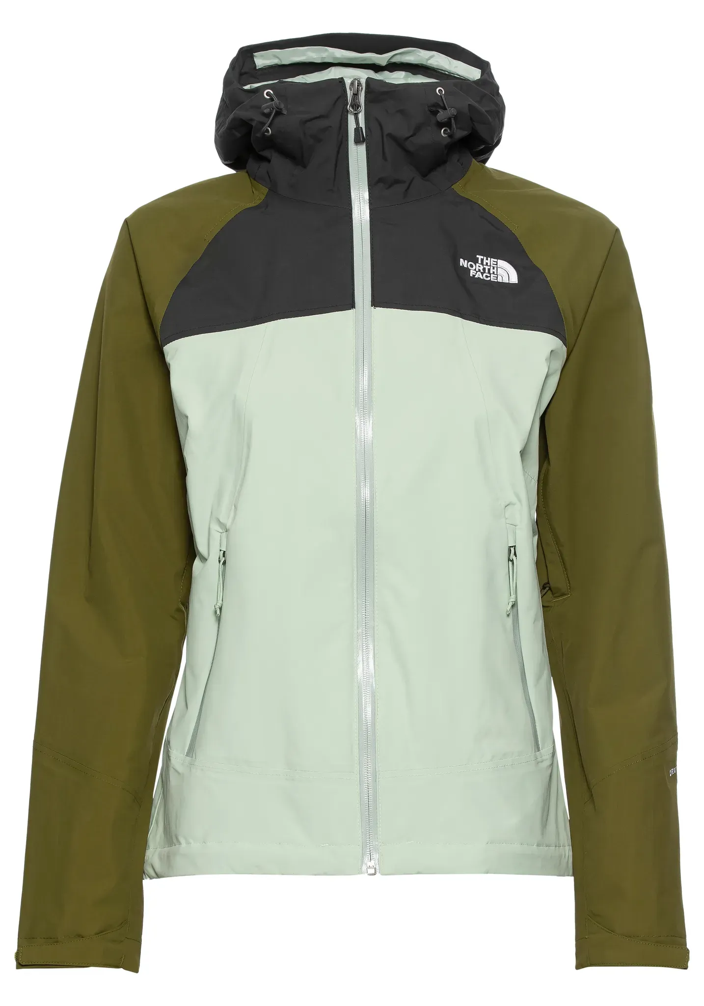 The North Face Funktionsjacke »W STRATOS JACKET - EU«, (1 St.), mit Kapuze, Winddicht & Wasserabweisend & Atmungsaktiv The North Face Misty Sage-Asphalt Grey-Forest Olive XS