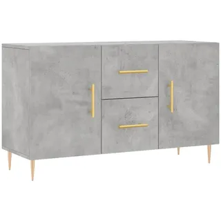 vidaXL Sideboard, Kommode mit viel Stauraum, Mehrzweckschrank Anrichte für Wohnzimmer, Schrank Beistellschrank Metallbeine, Modern, Betongrau Holzwerkstoff