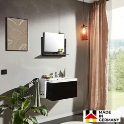 HOME DELUXE Badmöbel WANGEROOGE M - Farbe: Schwarz, Größe: M
