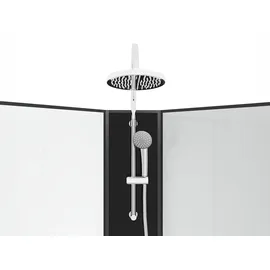 vente-unique Eck-Duschkabine mit Hydromassage - 80 x 80 x 225 cm - KIVORA - Schwarz