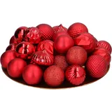 giftsome 60 Weihnachtskugeln Weihnachtsbaumschmuck Weihnachtsbaum Christbaumkugel Rot F25