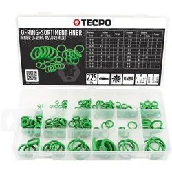 TECPO O-Ring Sortiment 3 bis 22 mm, 225-teilig für Klimaanlage