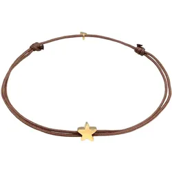 Elli Stern Astro Textilband 925 Silber Braun Damen 