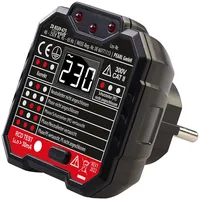Revolt Steckdosentester mit LCD-Display, RCD-Test, LED-Anzeige, 48-250 Volt