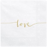 Luck and Luck Servietten love, 33 x 33 cm, 1Pack(20Stück) SP33-22 Gold