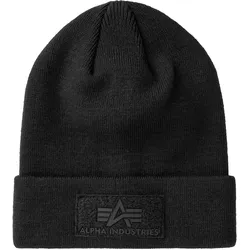 Skimütze ALPHA INDUSTRIES "Alpha Industries Accessoires - Headwear Velcro Beanie", Damen, schwarz, Obermaterial: 100% Acryl, Mützen