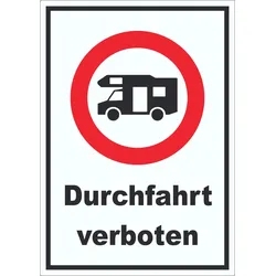 Wohnmobil Durchfahrt verboten Aufkleber A0 (841x1189mm)