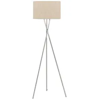 MeineWunschleuchte Tripod LED Stehlampe mit Stoffschirm Leinen Beige Ø