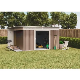 Wasabi Hoggar Gartenhaus 3,97 x 3,33 m Taupe