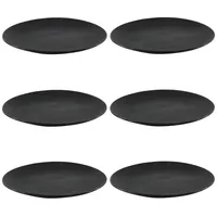 HIT Trading Speiseteller 6er Set BRUNCH, Ø 27 cm - Schwarz matt - Steingut - 6er Set