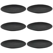 HIT Trading Speiseteller 6er Set BRUNCH, Ø 27 cm - Schwarz matt - Steingut - 6er Set