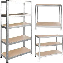 Humberg Schwerlastregal Metall 45 x 120 x 205 cm Silber