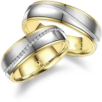 Trauring MARRYA "Edelstahl Ringe Trauringe Eheringe Partnerringe" Fingerringe Gr. 58, Edelstahl, goldfarben (herren ring - silber gold) Damen