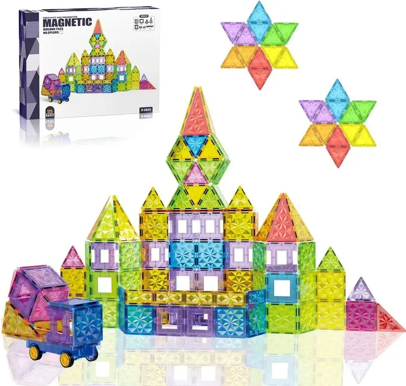 XINQIYUAN Qiyuan Lernspielzeug 7.5cm Diamant Magnetische Bauklötze 125tlg [Zufällige Mischung – Farben nur aus Hauptbild]