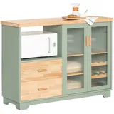 SoBuy Geräteumbauschrank mit Glastür 120 x 90 x 40 cm Grün