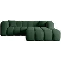 Altdecor Ecksofa Grün, Textil, 5-Sitzer, L-Form Corner Sofa Bett