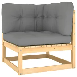 vidaXL 3-Sitzer-Gartensofa mit Kissen Kiefer Massivholz