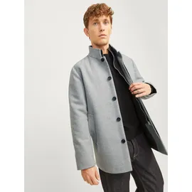 JACK & JONES "JJEHARRISON WOOL JACKET SN", Herren, Gr. XS, grau (light grau melange), Web, Obermaterial: 55% Polyester, 40% Wolle, 5% sonstige Fasern, meliert, normal Po-bedeckend, Rippbündchen mit Gummizug, Jacken, Materialmix, regular fit