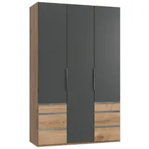 WIMEX Level 150 x 236 x 58 cm Plankeneiche Nachbildung/graphit mit Schubladen