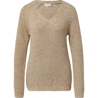 s.Oliver Strickpullover mit V-Ausschnitt und Raglanärmeln Braun 46
