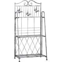 Outsunny Pflanzregal 44 x 25 x 96 cm Grau