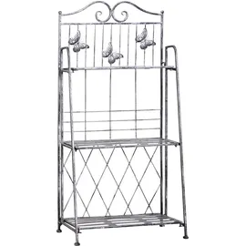 Outsunny Pflanzregal 44 x 25 x 96 cm Grau