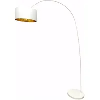 SalesFever Bogenlampe mit Stoffschirm weiß